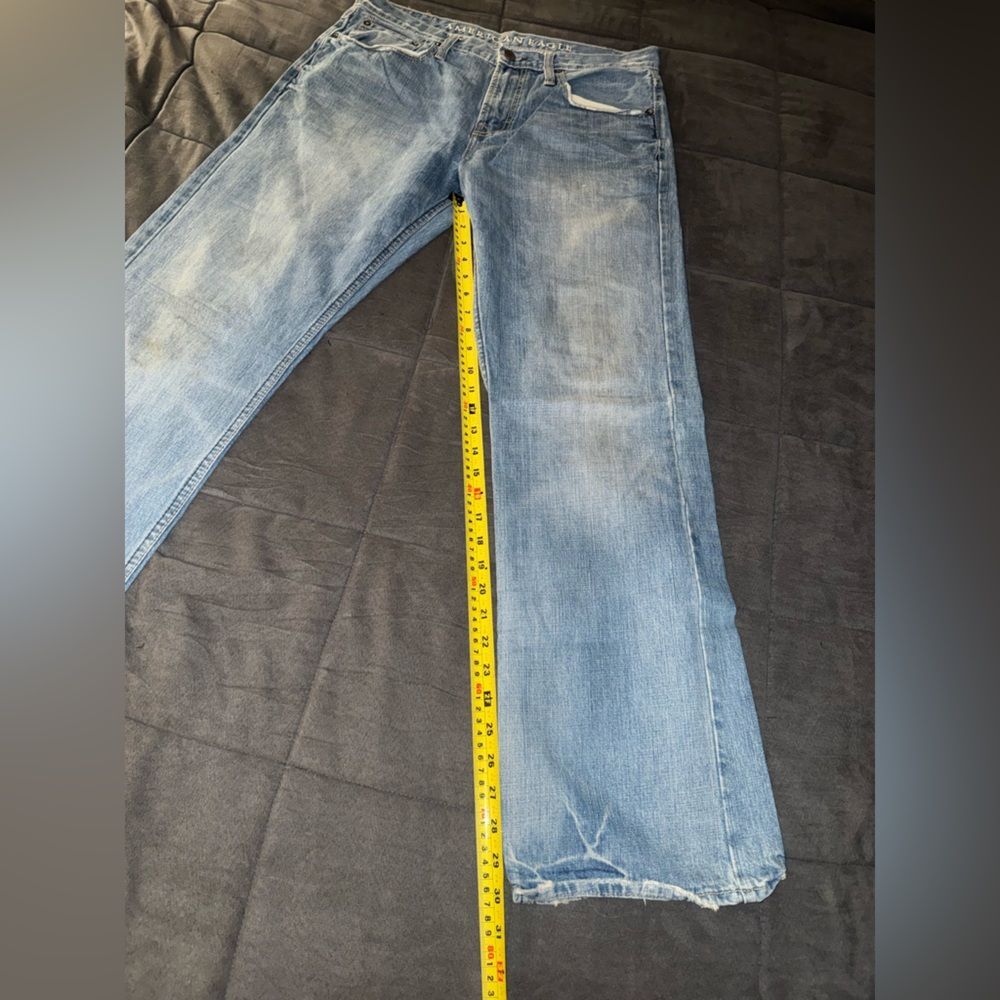 American Eagle Outfitters Premium  Light Blue Relaxed Bootcut Men's Jeans 34 - Picture 6 of 10